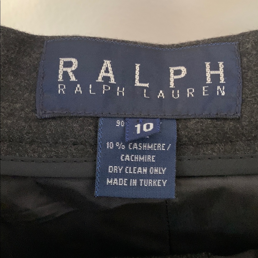 RALPH LAUREN wool cashmere grey flannel skirt